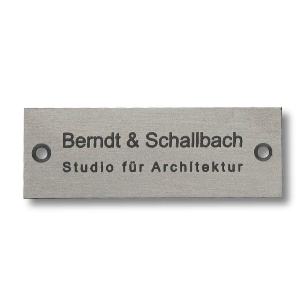 Klingelschild Edelstahl mit Gravur 58 x 20 x 1,2 mm